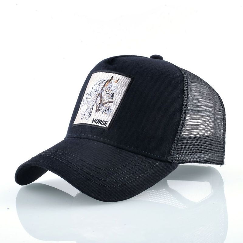 Casquette de baseball pour homme avec broderie d'animaux, casquette de tennis en maille pour sports de plein air printemps-été, chapeau de protection solaire, casquette bec de canard_voghion.com