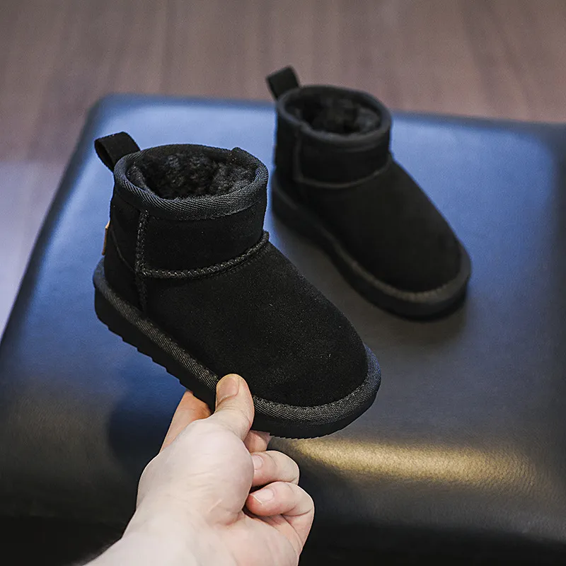 Baby Snow Boots Boys Cotton Shoes Winter Extra Fleece Warm Baby Shoes Real Leather Cotton Boots Girls Shoes_voghion.com