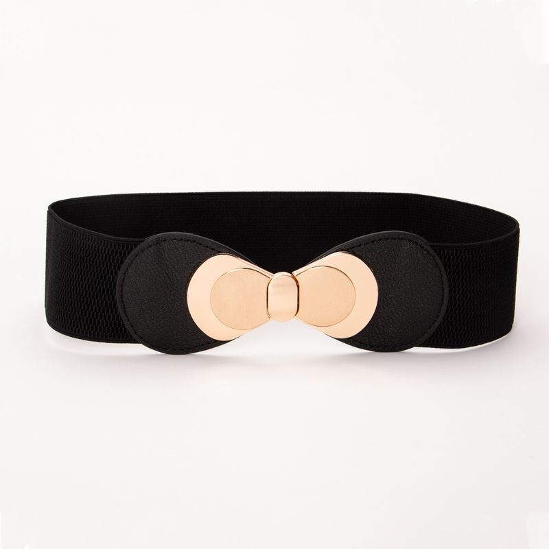 Schmetterlingsknotenschnalle, breiter dekorativer Daunenjacken-elastischer Cincher, schmale Passform, vielseitiger Taillengürtel für Damen_voghion.com