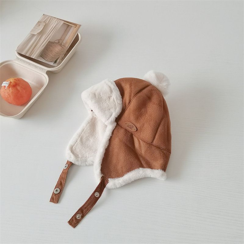 Berretti per bambini Neonati e bambine invernali Bambini autunnali e invernali con cappelli di protezione per le orecchie in velluto_voghion.com