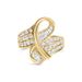14K Yellow Gold 1 1/3 Cttw Channel Set Diamond Bypass Cocktail Ring (J-K Color, I1-I2 Clarity) - Ring Size 7_voghion.com