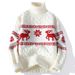 Men’s Winter Knit Sweater With Cartoon Jacquard – High Neck Pullover, Long Sleeve, Thickened Fleece-Lined (M-4XL, 5 Colors, Machine Washable)_voghion.com