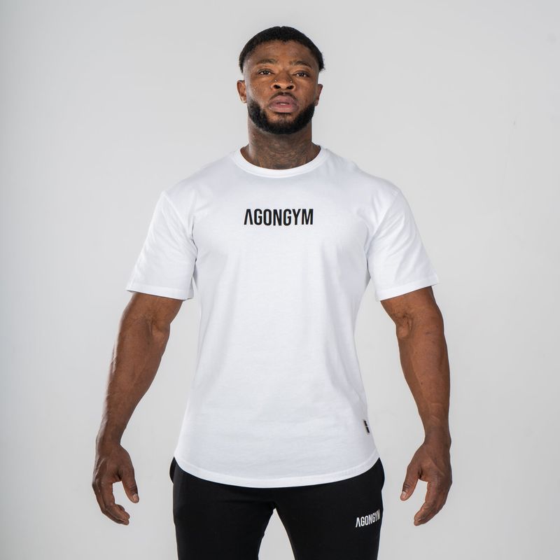 Nuova maglietta da corsa da uomo, a maniche corte, in cotone, oversize e larga, per palestra e palestra, Agongym_voghion.com