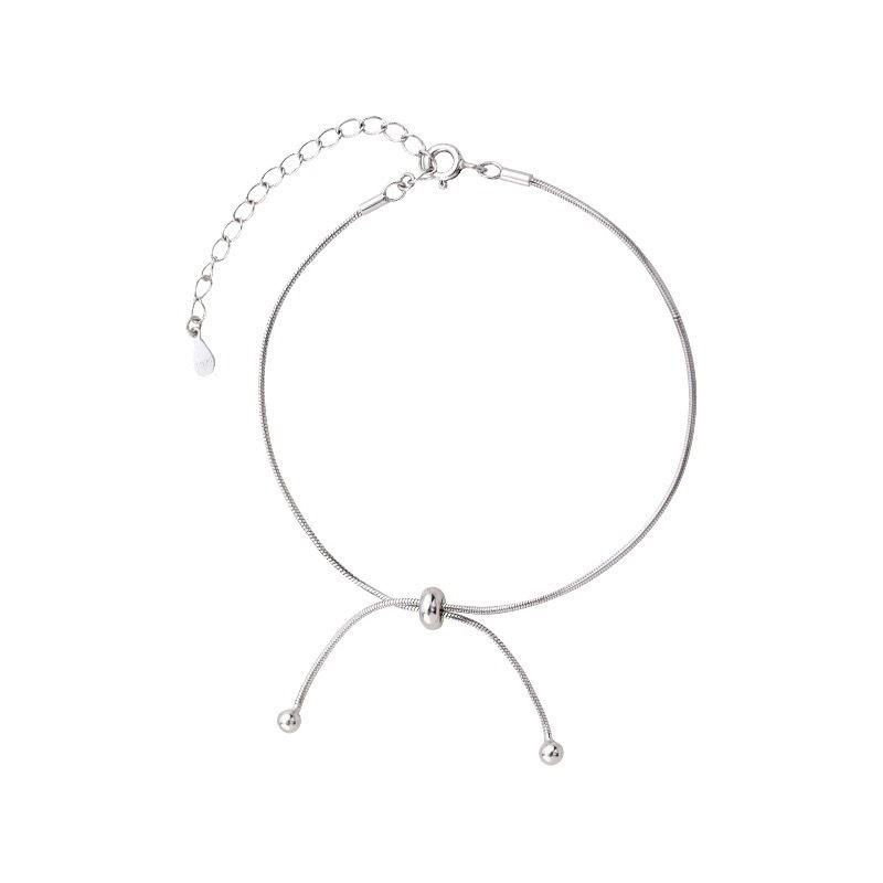 Cavigliera regolabile 2023 nuova tendenza argento puro Internet celebrità stile minimalista nicchia di fascia alta senso piede da donna_voghion.com