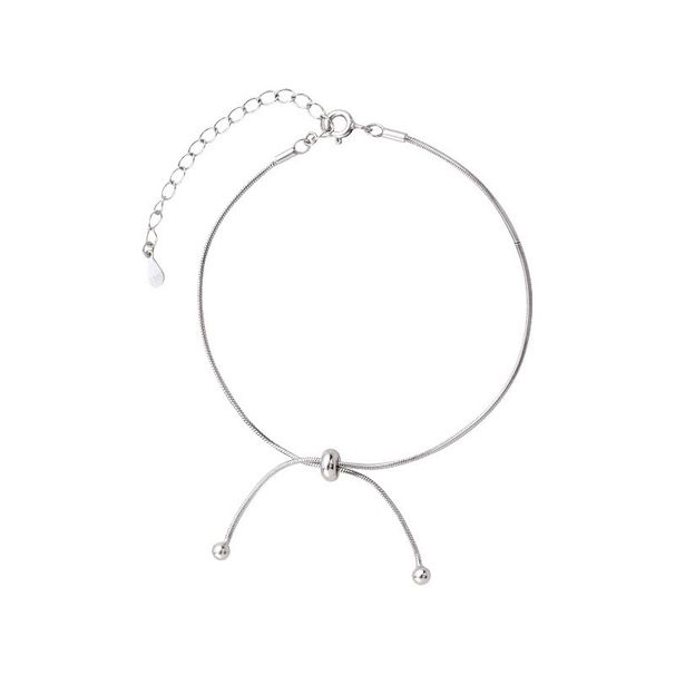 Cavigliera regolabile 2023 nuova tendenza argento puro Internet celebrità stile minimalista nicchia di fascia alta senso piede da donna_voghion.com