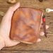 Head layer cowhide wallet, women's zippered coin bag, handmade coloring and vintage vegetable tanned leather zero wallet_voghion.com