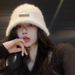 Women's Facially Flattering Rabbit Fur Fisherman's Hat, A Warm, Oversized Hat Suitable For Both Autumn And Winter, Available In A Solid White Color._voghion.com