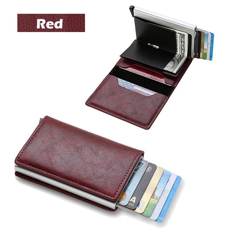 Erkekler İçin RFID Engelleme Cüzdanları İnce Deri Banka Kartı Tutucu Cüzdan Kimlik Kredi Banka Kartı Tutucu Cüzdan Deri İnce Mini Küçük Para Cüzdanları Kılıf_voghion.com