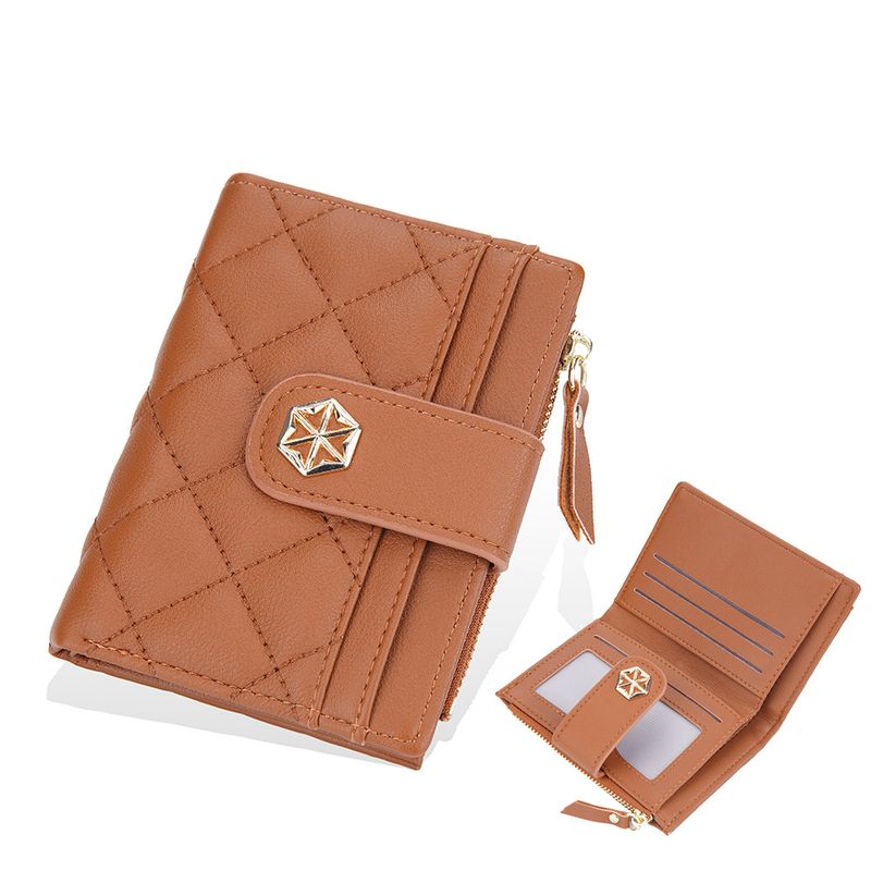 BOISEEN nouveau portefeuille court pour femmes style multi-carte fente boucle fermeture éclair porte-monnaie à la mode matelassé porte-carte_voghion.com