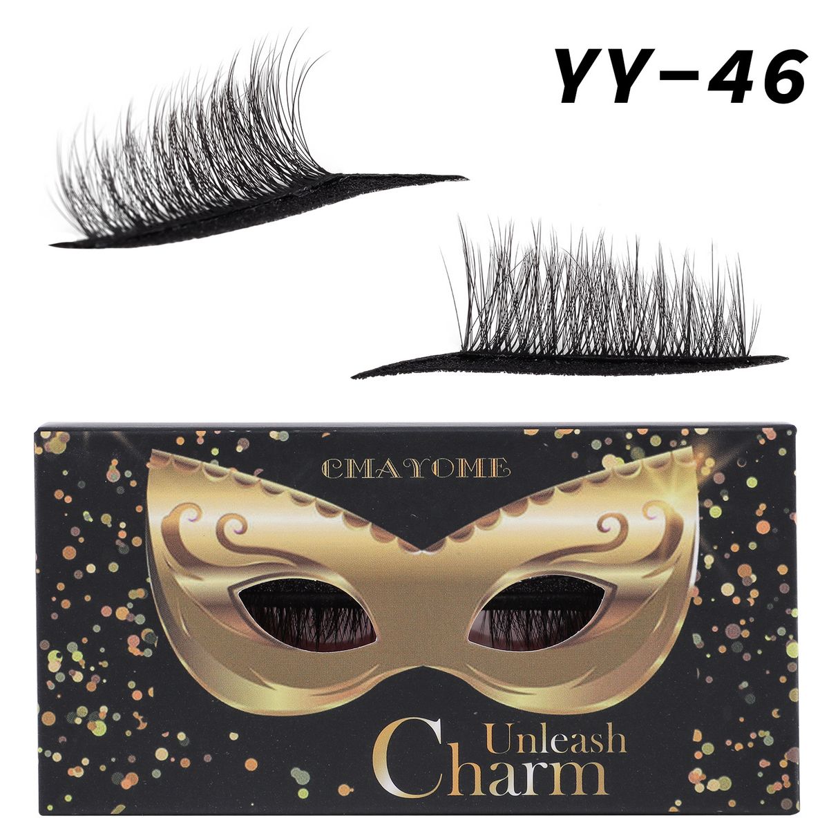 Cílios postiços coloridos autoadesivos CMAYOME - Volume natural e curvados com efeito de sombra, 1 par_voghion.com