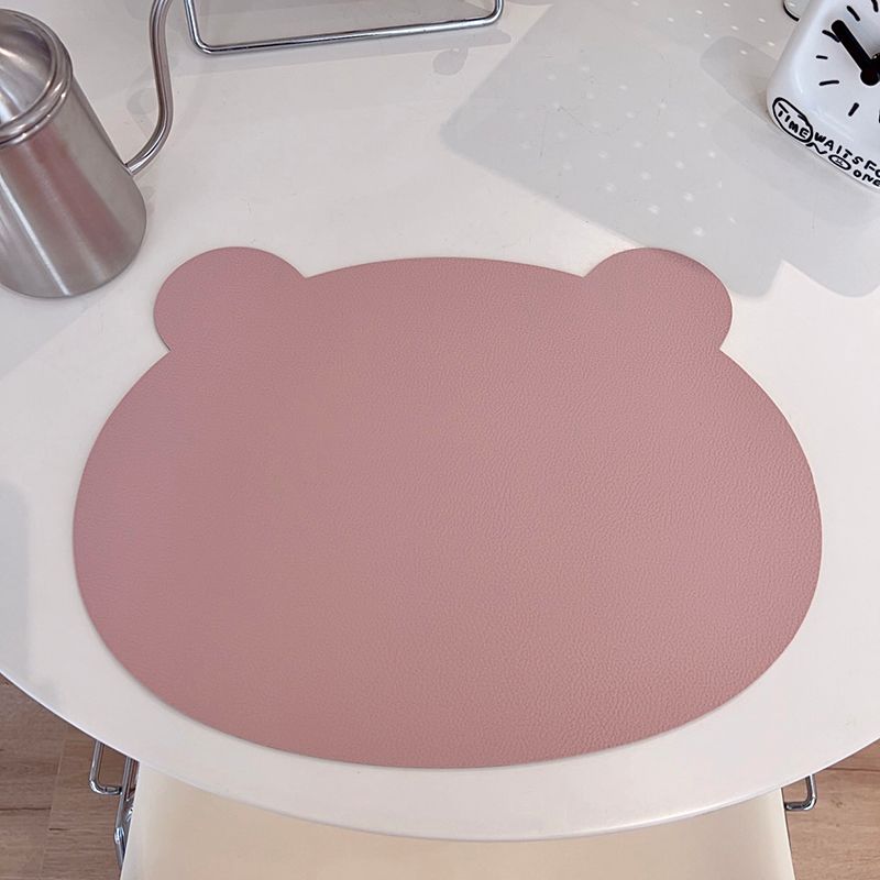 Unbeatable Quality Shape Leather Table Mat Cute Cartoon Bear Head Waterproof Oil-Proof Desktop Placemat Tablecloth Mouse Pad For Home_voghion.com
