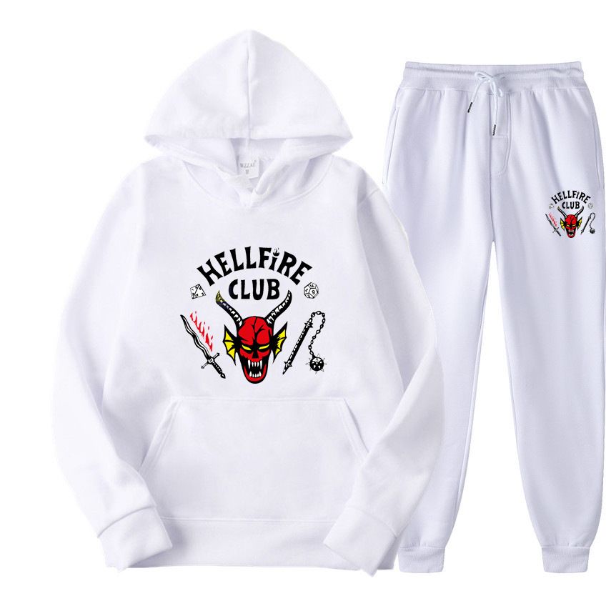 Strange Tale 4 Stranger Things 4 Printed Fleece Sweater Straight Trouser Set for Men and Women_voghion.com