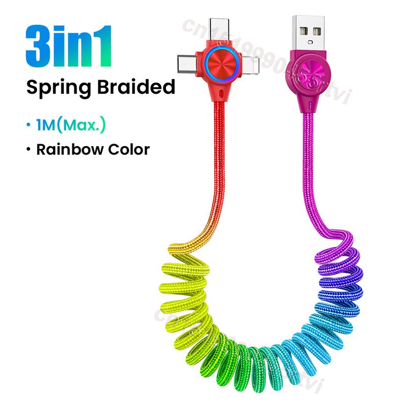 i 3 1 USB-kabel för mobiltelefon Micro USB Typ C 8-stifts laddningskabel för iPhone 13 12 XS laddningskabel Mikrofonladdare_voghion.com