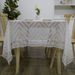 White Lace Tablecloth - Rectangle Aesthetic Cover For Coffee Table Dining Table & Nightstand (60"X90" Photography Backdrop Minimalist Home Decor)_voghion.com