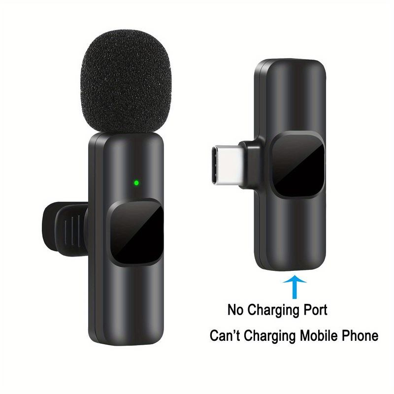 Professional Wireless Lavalier Lapel Microphone For IPhone, IPad - Cordless Omnidirectional Condenser Recording Mic For Interview Video Podcast Vlog_voghion.com