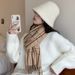 Sciarpa scozzese in stile artistico letterario classico per le donne in autunno e inverno, imitazione del cashmere versione coreana versatile_voghion.com