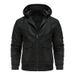 Herren Winter Bomberjacke – Verdickter PU-Leder Motorradmantel (S-4XL, Schwarz/Dunkelbraun, Winddicht & Wasserabweisend)_voghion.com
