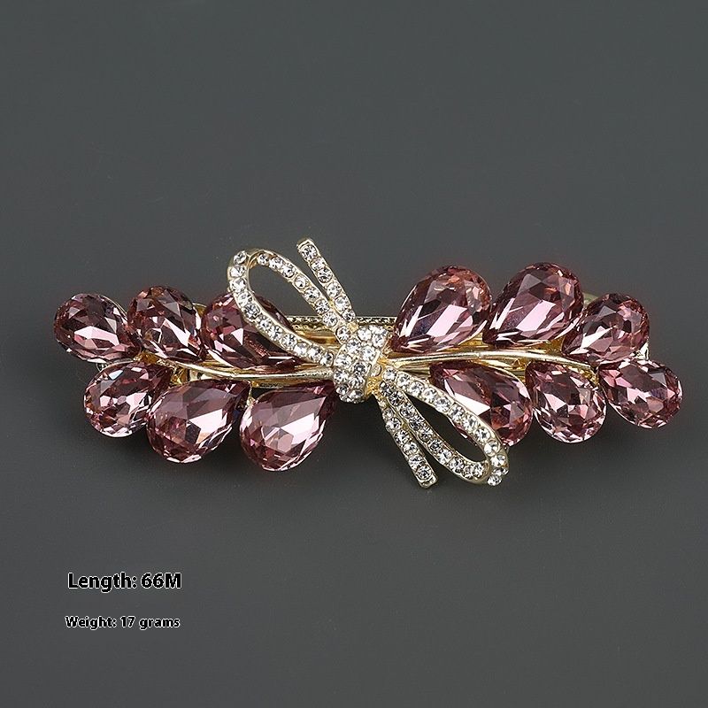 High End Temperament Crystal Spring Half Tie Hair, High-end And Exquisite Straight Line Accessories, Back Head Spoon_voghion.com