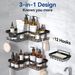 Heavy-Duty Bathroom Corner Shelf, 3-Tier Storage With Hooks, Adhesive Installation, Space Saver For Shower, Rental Friendly_voghion.com