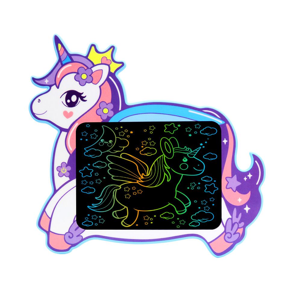 Einhorn-LCD-Schreibtablett für Kinder, buntes Kritzelbrett, löschbares Zeichenpad, tragbares Skizzenbrett für Jungen und Mädchen (Pink, Blau)_voghion.com