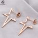 Nuovi orecchini geometrici minimalisti in acciaio inossidabile per donna, moda, orecchini a forma di stella a cinque punte_voghion.com