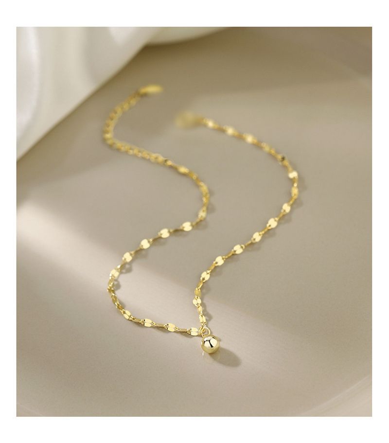 Lucky Fashion Light Luxury High-end Round Bead Chain Simple Anklet Women's Foot Accessories Niche Jewelry_voghion.com