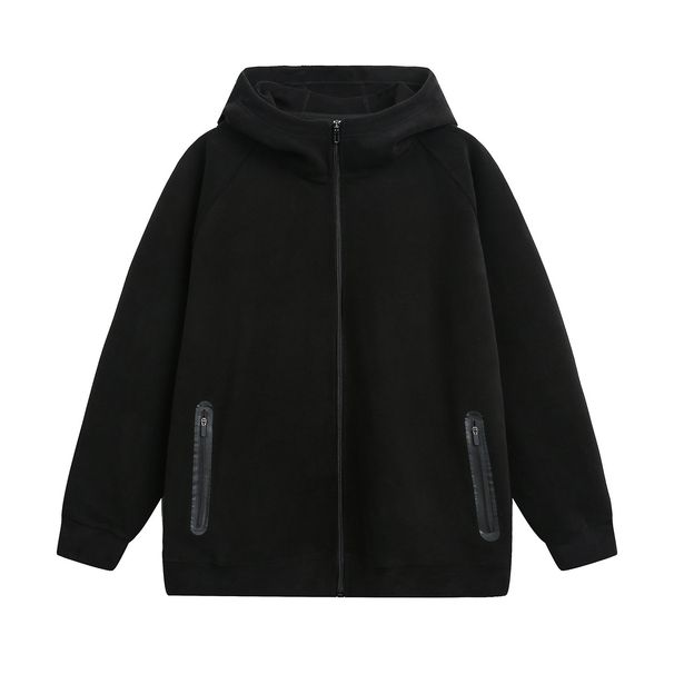 Doppelseitige Fleecejacke – Übergroße Herren-Kapuzenjacke mit Reißverschluss (Schwarz, M-XXL) | Streetwear-Essential für Herbst/Winter_voghion.com