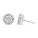 14K White Gold 1.0 Cttw Brilliant-Cut Diamond Halo-Style Cluster Round Button Stud Earrings (H-I Color, I1-I2 Clarity)_voghion.com
