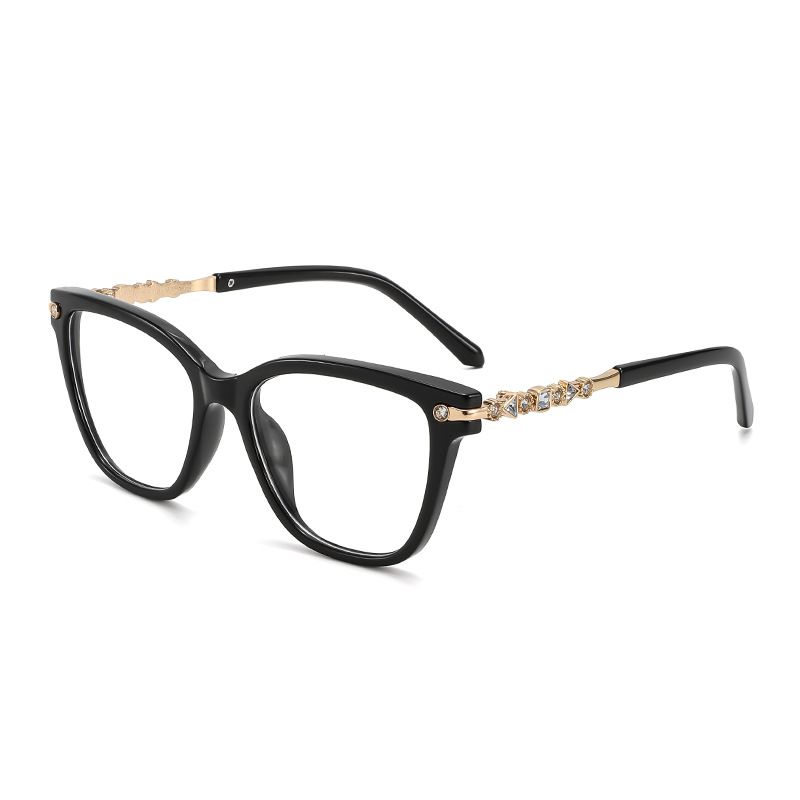 New HD Anti-Blue Light Non-Prescription With Diamond For Women And Men, Square Frame Computer Glasses_voghion.com