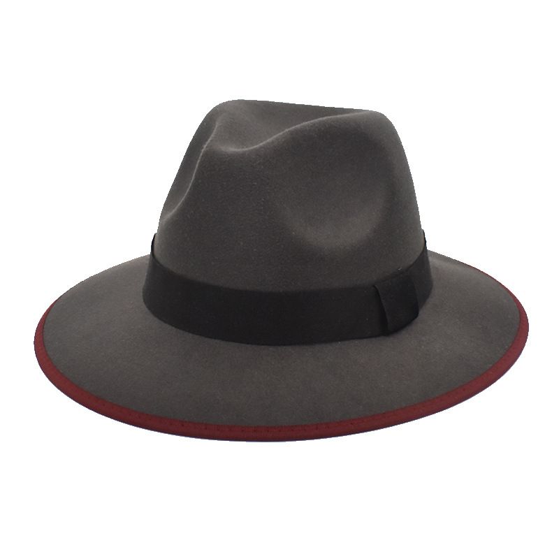 New European and American Spring British Style Pure Wool Top Hat Men's and Women's Imitation Felt Hat Gentleman's Jazz Hat_voghion.com