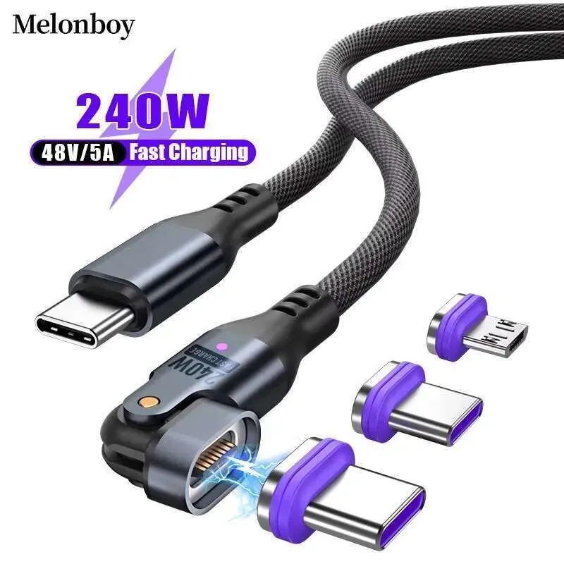 Accessori creativi per telefoni cellulari, caricabatterie magnetico durevole 3 in 1, cavo da 240 Wc, ricarica rapida, micro_voghion.com