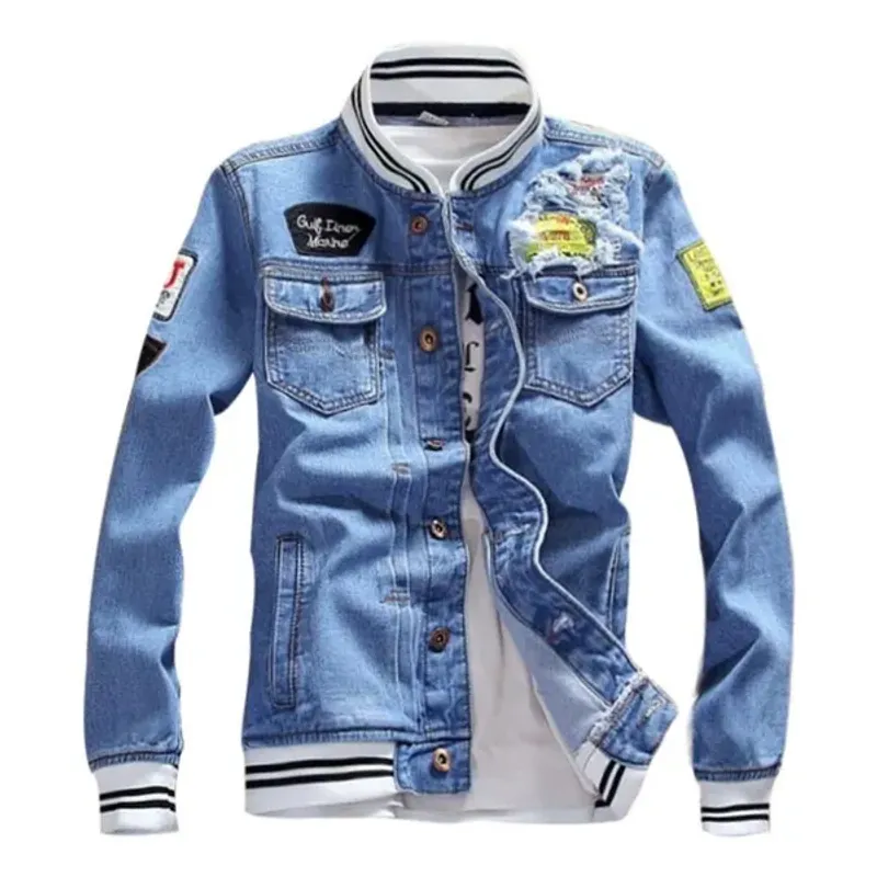 Cappotto da giacca di jeans da uomo Taglia S-5XL Bomber di design da donna per uomo Lettere di alta qualità ricamate Colletto da baseball Top da cowboy_voghion.com