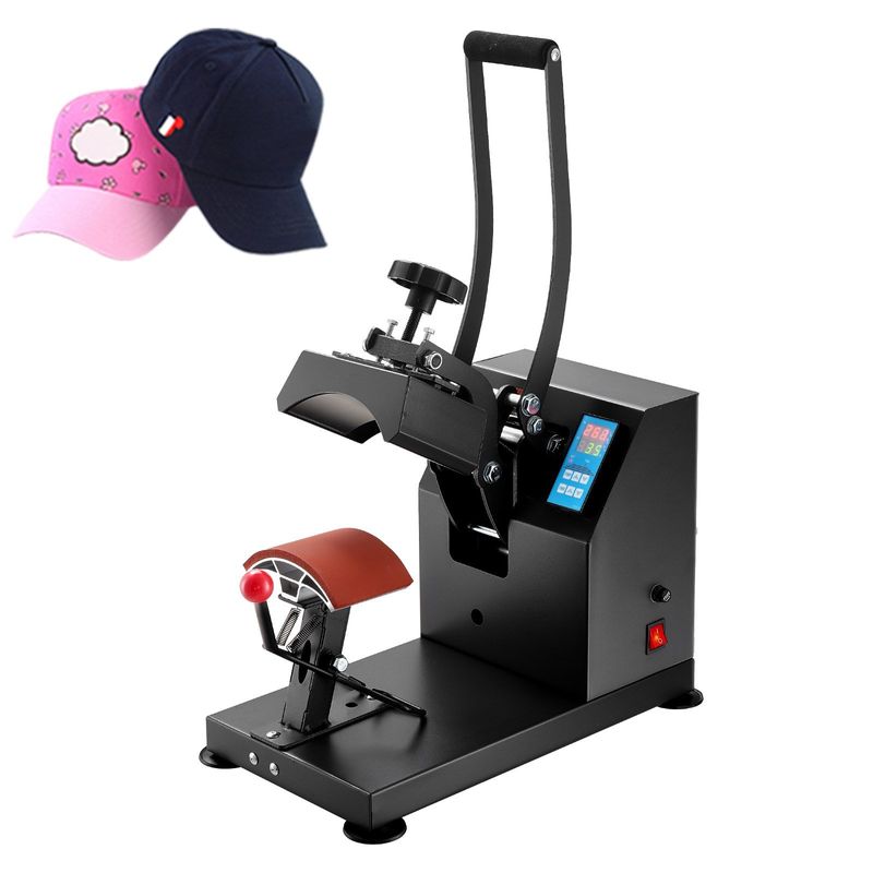 Heat Press 6x3.75Inch Curved Element Hat Press Clamshell Design Heat Press for Hats Rigid Steel Frame No Stick Digital LCD Timer and Temperature Contr_voghion.com