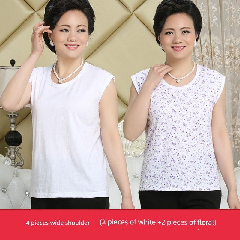 Middle-Aged And Elderly Intimates Pure Vest Female All Cotton Loose Women Grandma Hurdle Undershirt Ladieswear Plus Size_voghion.com