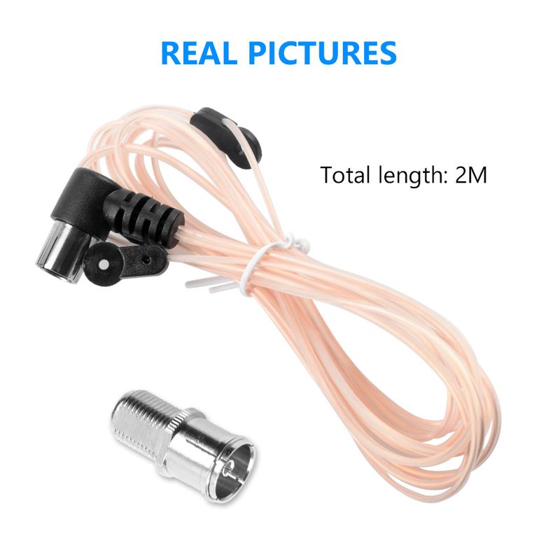 6.56ft Indoor FM Radio Dipole Antenna T Type 75 Ohm Cable With PAL Female Jack For Yamaha, JVC, Sherwood, Pioneer, Denon_voghion.com