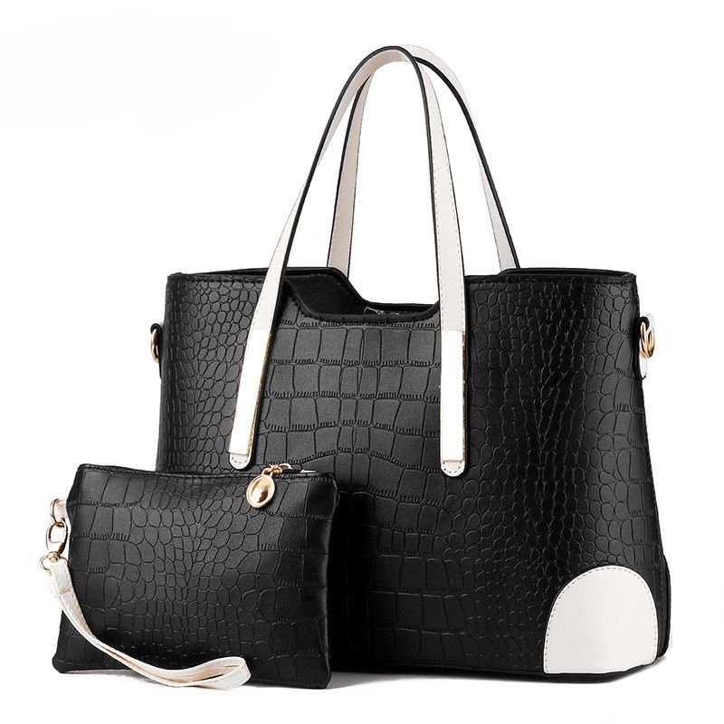 Handtaschen-Set für Damen, zwei Sets mit stilvoller Umhängetasche mit Steindruck für Damen_voghion.com