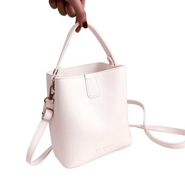 Bucket-väska för kvinnor Mode liten väska Dammode Enkel Enfärgad Mode Crossbody Bucket-väska med enkel axel_voghion.com