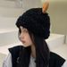 Plush And Thickened Knitted Hat Knit Beanie Winter Warm Fleece Lined Hat With Panda Design Soft Stretchy Ribbed Cuff For Cold Weather_voghion.com