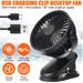 Portable Cooling Fan USB 3 Speeds Rechargeable Clip On Desk Baby Stroller_voghion.com