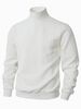 Men's Jacquard Knit Sweater – High-Neck Winter Pullover, Oversized Fit, Machine-Washable Polyester (White/Light Gray/Black/Orange/ S-XXXL)_voghion.com