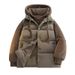 Men's Fashionable Two-Tone Hooded Winter Jacket With Fleece Lining - Lightweight Warm Coat For Casual Daily Wear_voghion.com
