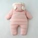 Winter Baby Jumpsuit With Fleece Lining – Double-Zipper Hooded Romper For Boys & Girls (66-100cm, Black/Pink/Light Blue)_voghion.com