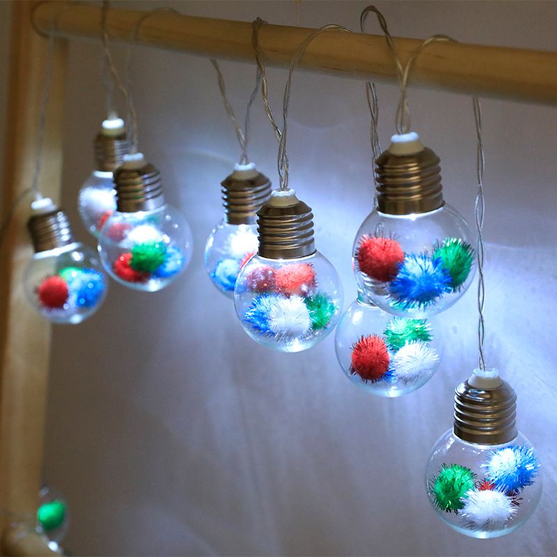Festive LED Christmas Ball String Lights - Warm White & Cool White, 2M/10Lights Or 3M/20Lights, Battery Operated, Indoor/Outdoor Decoration_voghion.com