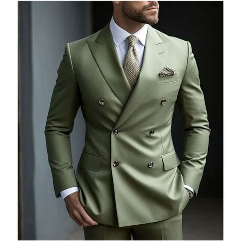 Men's Clothing Suit Men's Suit Two Piece Suit Slim Fit Business Groomsmen Casual Suit_voghion.com