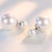 Minimalista dizájnú, kétoldalas gyöngyös stílus, elegáns ezüst tűs fülbevalókkal, amelyek mindkét oldalon viselhetők, könnyűek_voghion.com