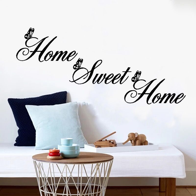 AF2658 Creative Black Exquisite English HOME Wall Bedroom Living  Stickers_voghion.com