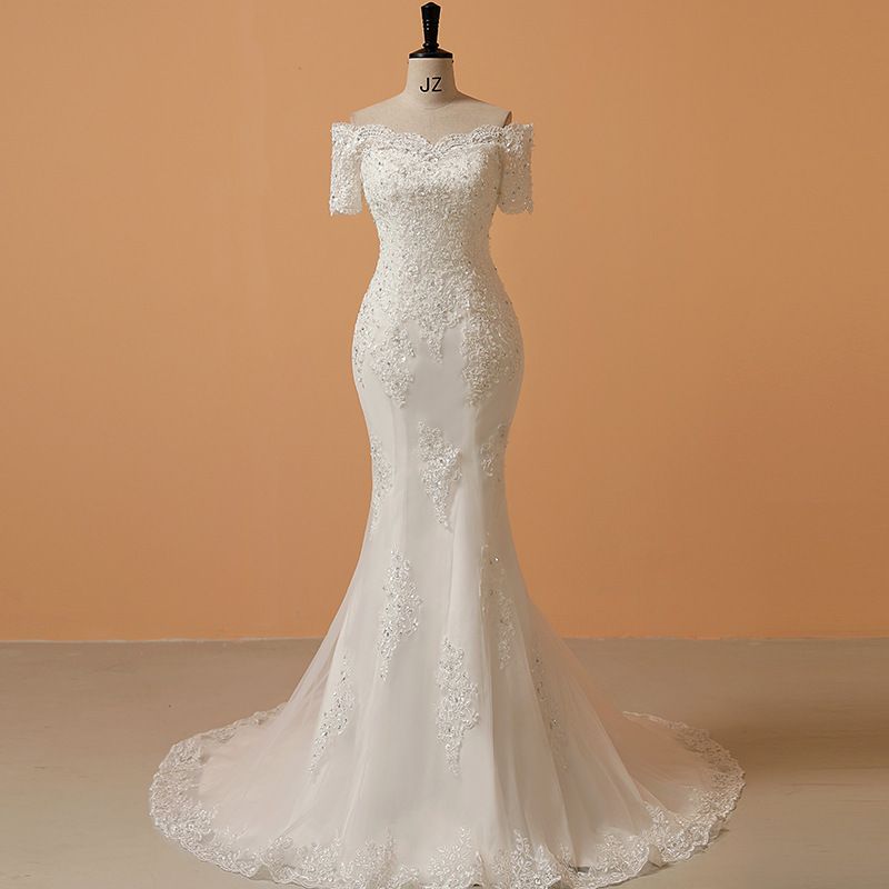 Women's clothing wedding dress in the spring of palace style waist mermaid bride simple atmosphere dignified self-cultivation thin white_voghion.com