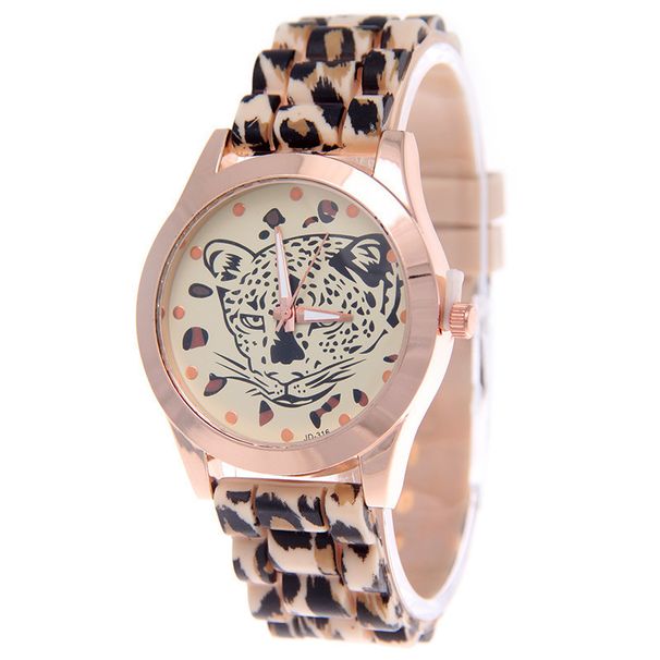 Orologio al quarzo da donna con quadrante leopardato e tendenza alla moda_voghion.com