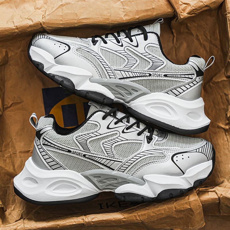 New Mesh Surface Four Seasons Fashion Lace-up Men's Outdoor Sports Running Casual Shoes_voghion.com