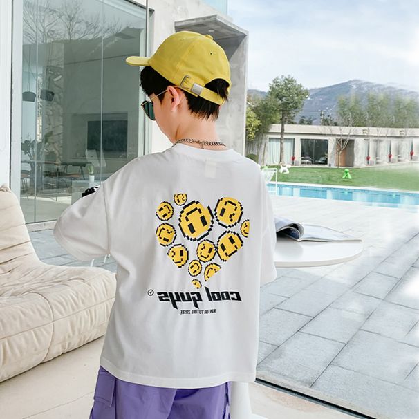 Kids Clothing Boys' summer pure cotton short-sleeved T-shirt Internet celebrity fashionable half-sleeved children's casual tops_voghion.com